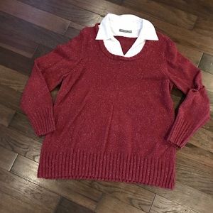 Apt 9 maroon sweater with colar